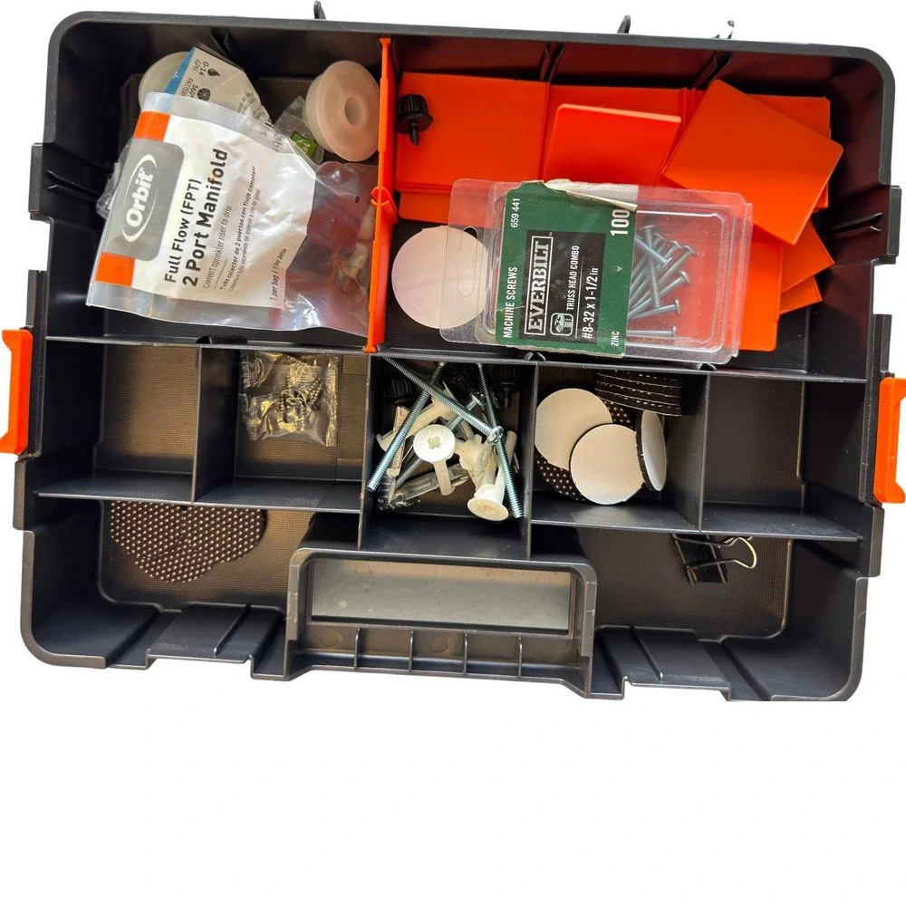 Tactix 2-in-1 Interlocking Tool Organizer Set Black Orange Hardware Storage Case